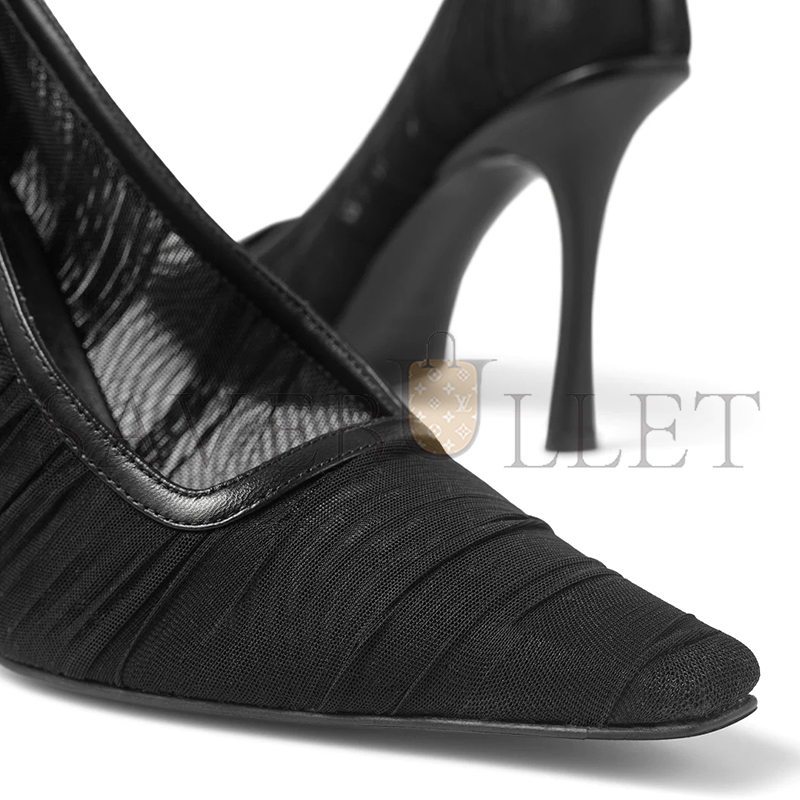 JIMMY CHOO LOTTA 100 BLACK TULLE AND NAPPA PUMPS LOTTA100IVW0 JIMMY CHOO LOTTA 100 BLACK TULLE AND NAPPA PUMPS LOTTA100IVW0